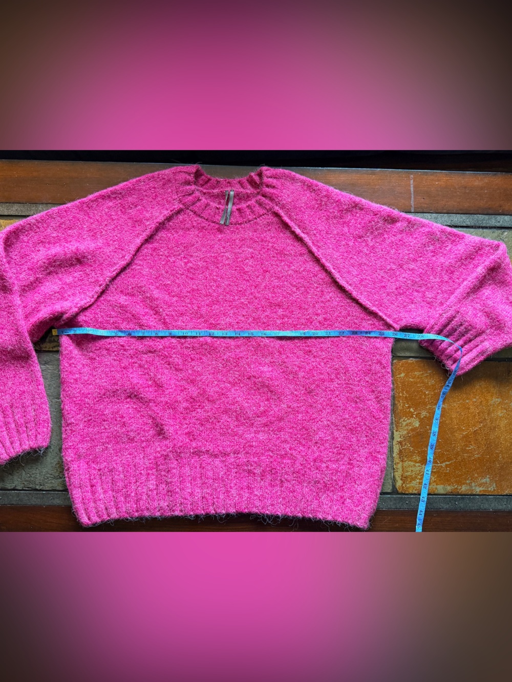 Anthropolgie xl Barbie pink chunky hemline sweater lightweight soft luxury cozy